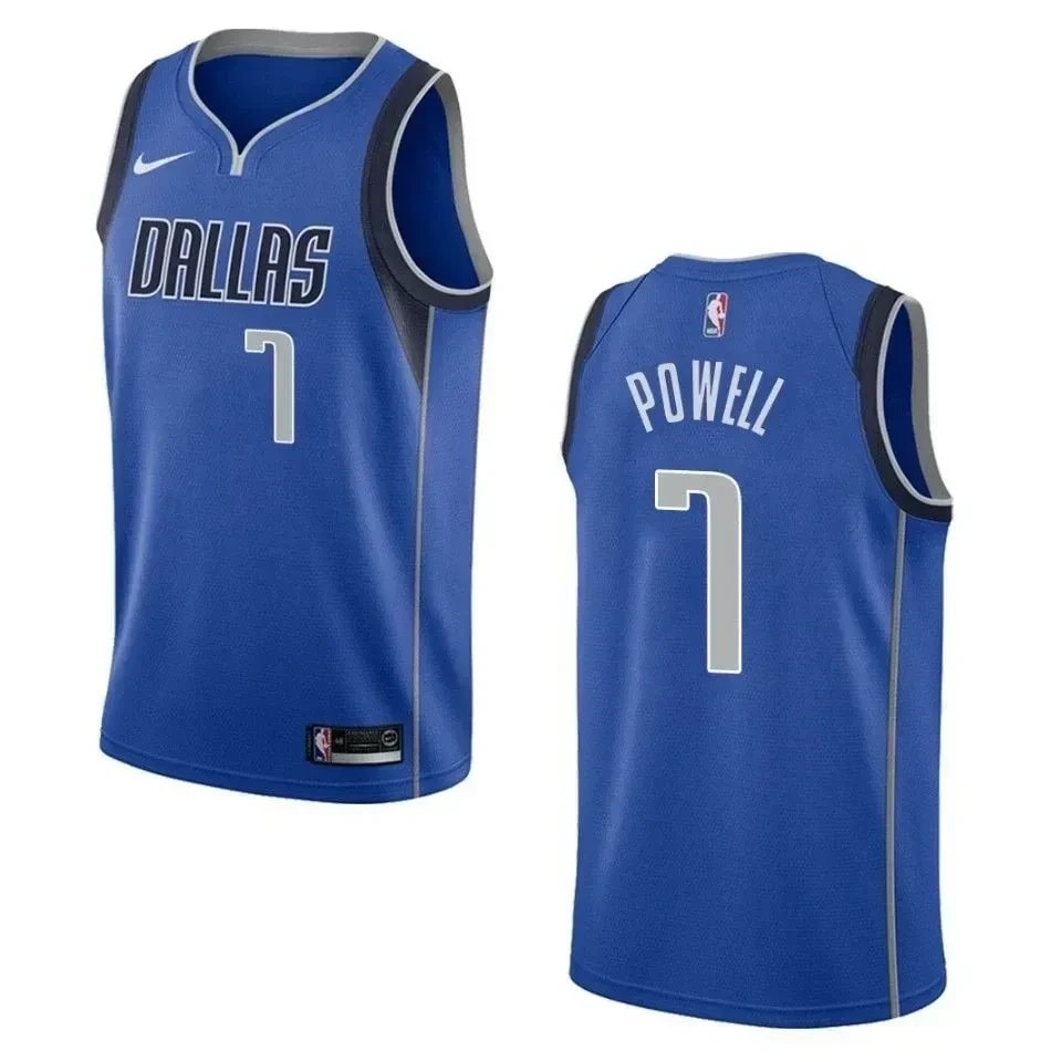 Men's Dallas Mavericks Dwight Powell 7 Icon Swingman Jersey Blue