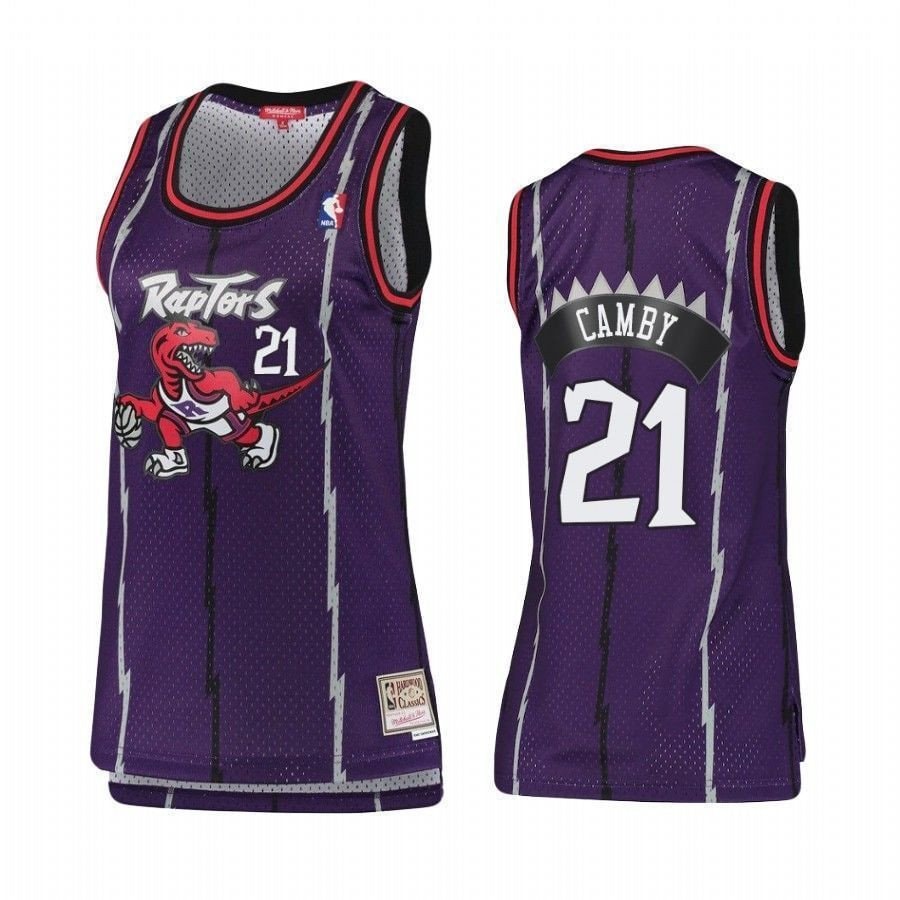 Women's Toronto Raptors Marcus Camby 21 Hardwood Classics Jersey - Multicolor