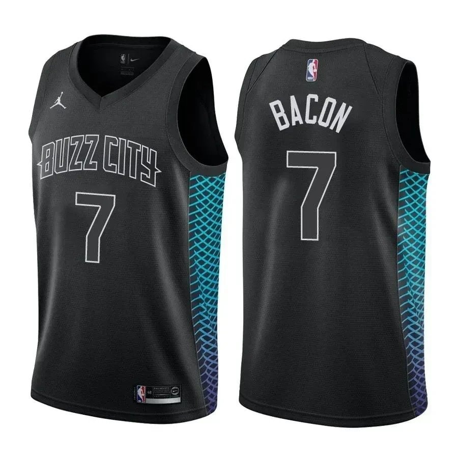 Men's Hornets Dwayne Bacon 7 City Edition Black Jersey S-3XL
