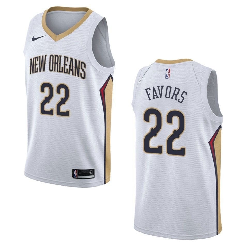 Men's New Orleans Pelicans Derrick Favors #22 Association Swingman Jersey White