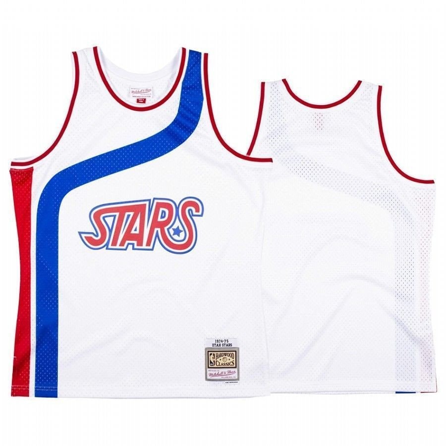 Men's Utah Stars ABA White Hardwood Classics 1974-75 Jersey S-3XL