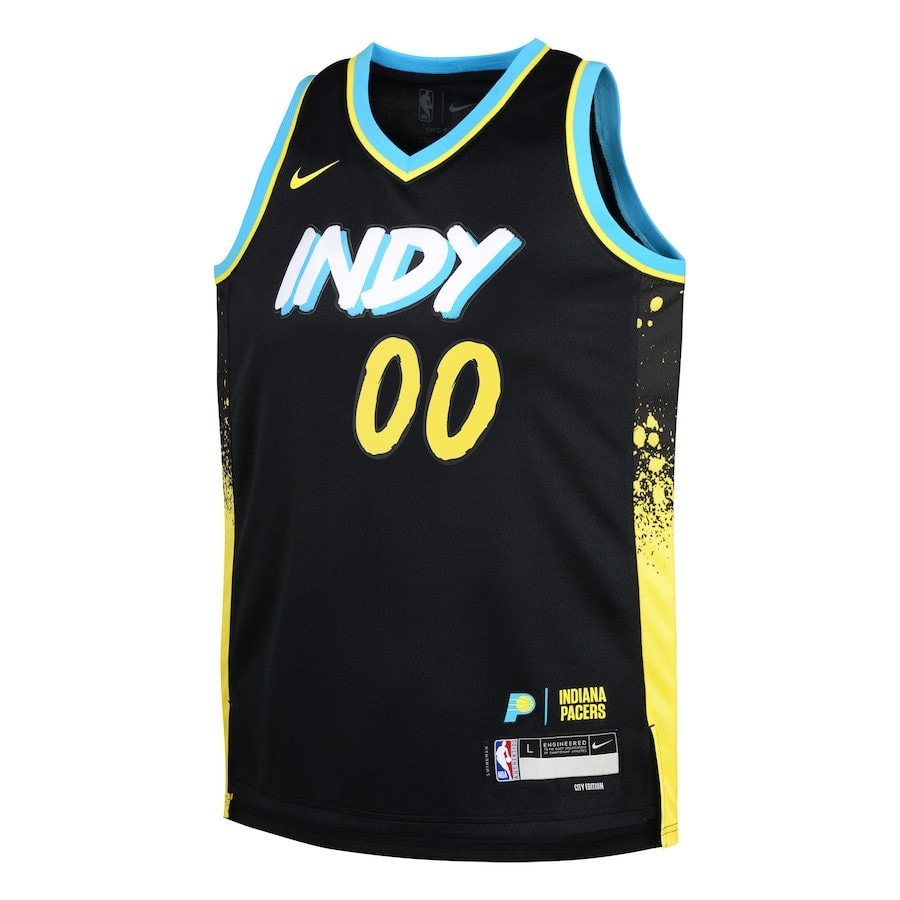 Indiana Pacers 2023/24 City Edition Swingman Custom Youth Jersey Black S-3XL