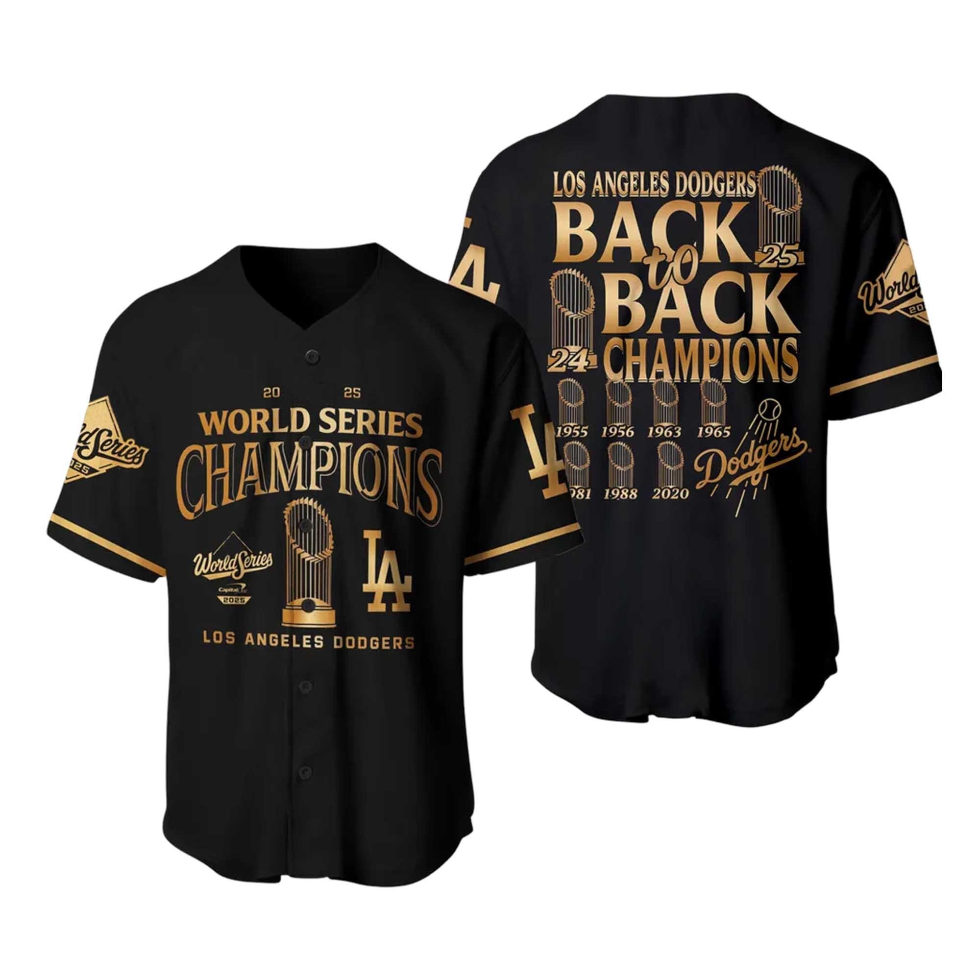 Baseball Team Sports Event Champions 2025 Gold Baseball Jersey