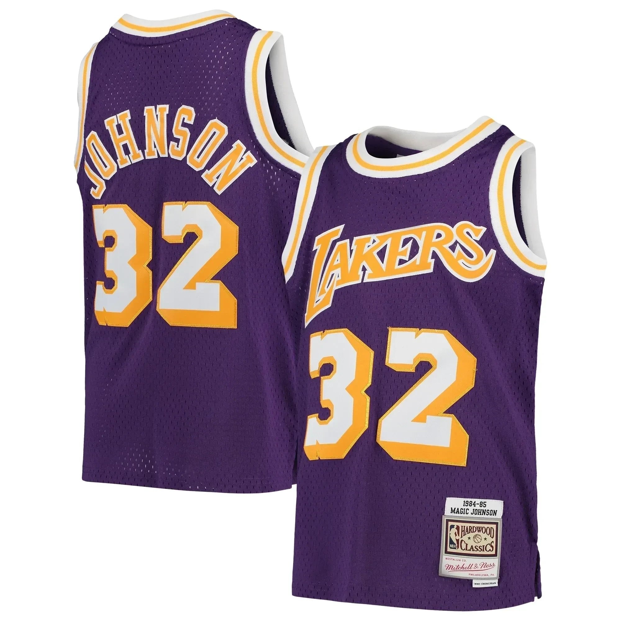 Basketball Team Johnson Basketball Team Mitchell Ness Youth 1984-85 Hardwood Classics Swingman Throwback Jersey - Purple