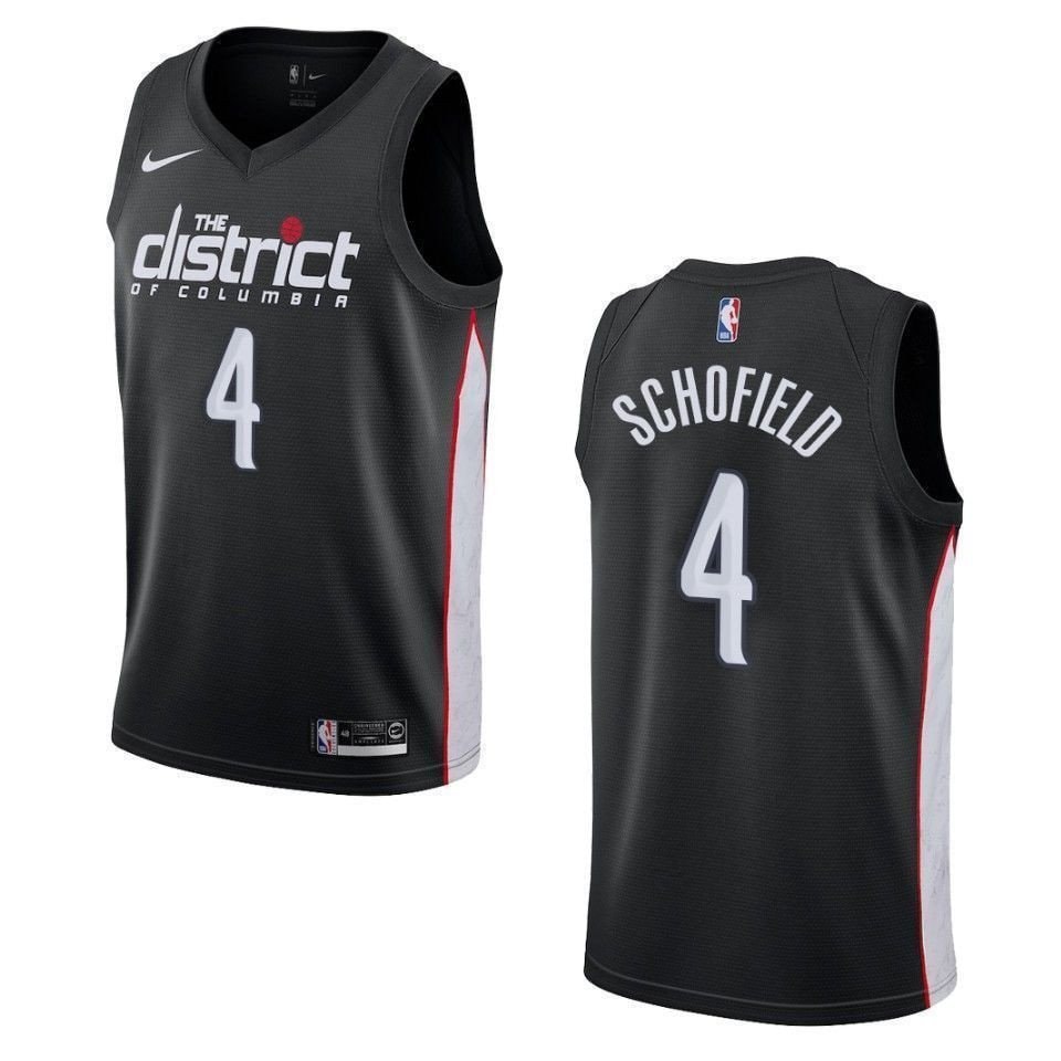 Men's Washington Wizards Admiral Schofield City Swingman Jersey Black S-3XL