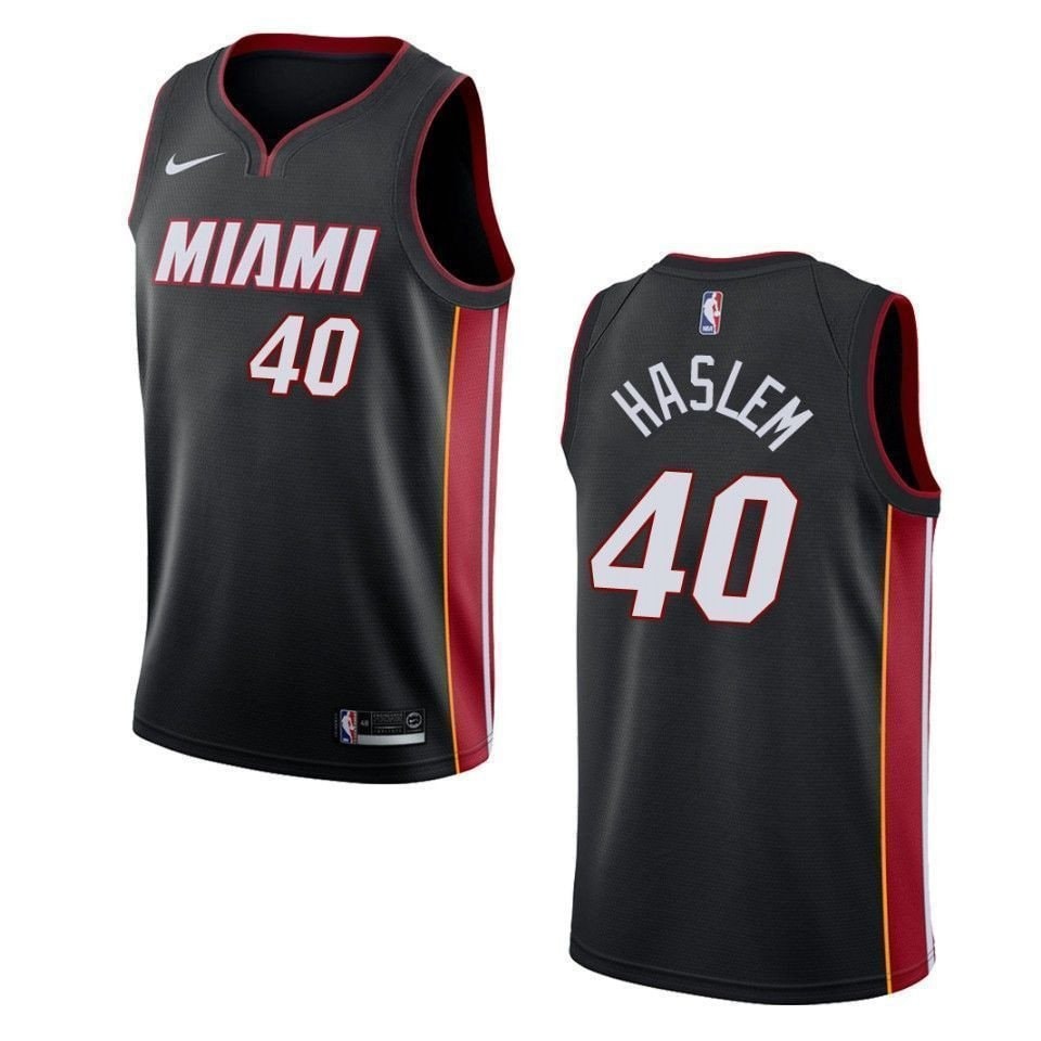 Men's Miami Heat Udonis Haslem 40 Icon Swingman Jersey Black