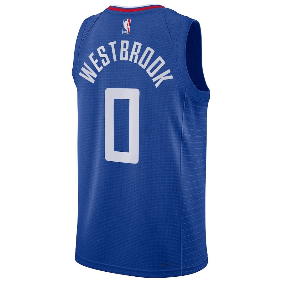 Russell Westbrook 0 Los Angeles Clippers Unisex Swingman Jersey Icon Edition Blue