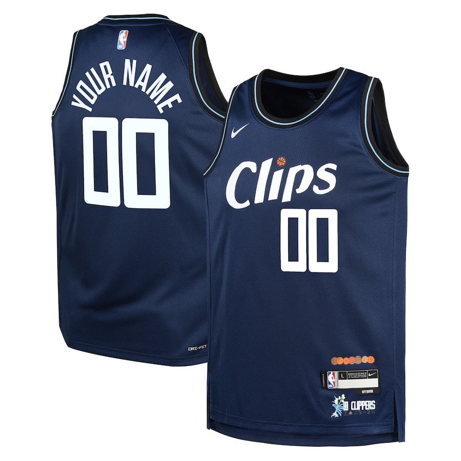LA Clippers 2023/24 City Edition Swingman Custom Youth Jersey Navy - Unisex