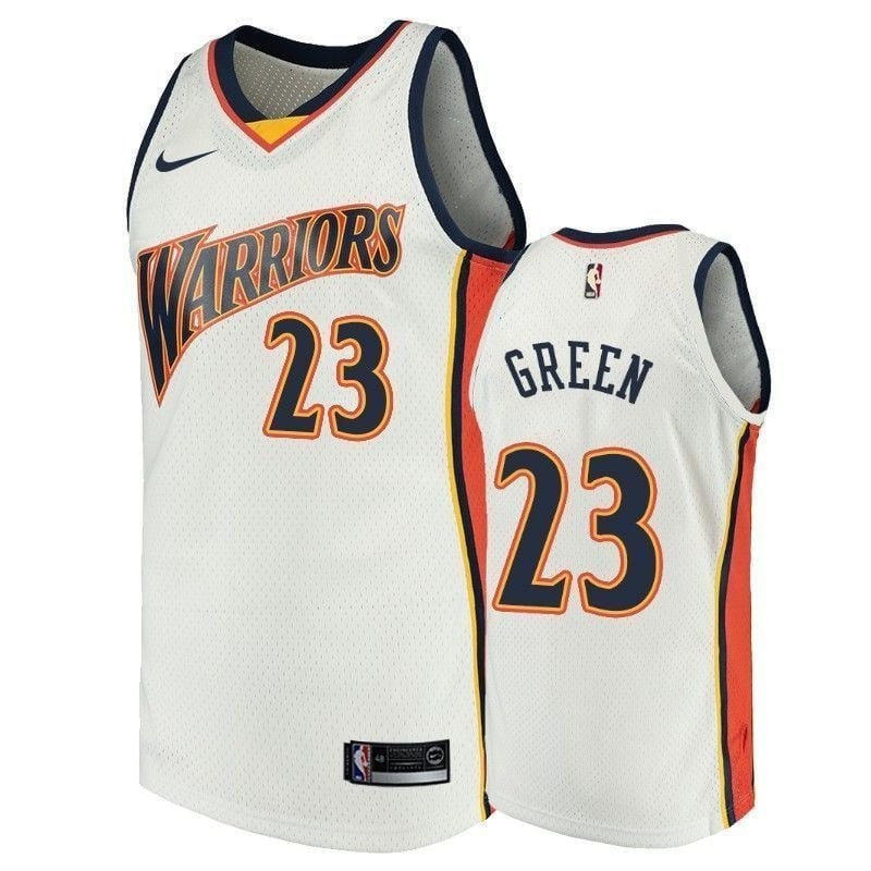 Men's Golden State Warriors Draymond Green #23 White Throwback Jersey