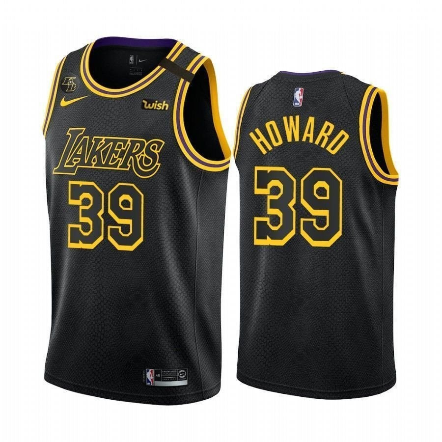 Los Angeles Lakers Dwight Howard 39 Black Mamba Inspired City Jersey Unisex