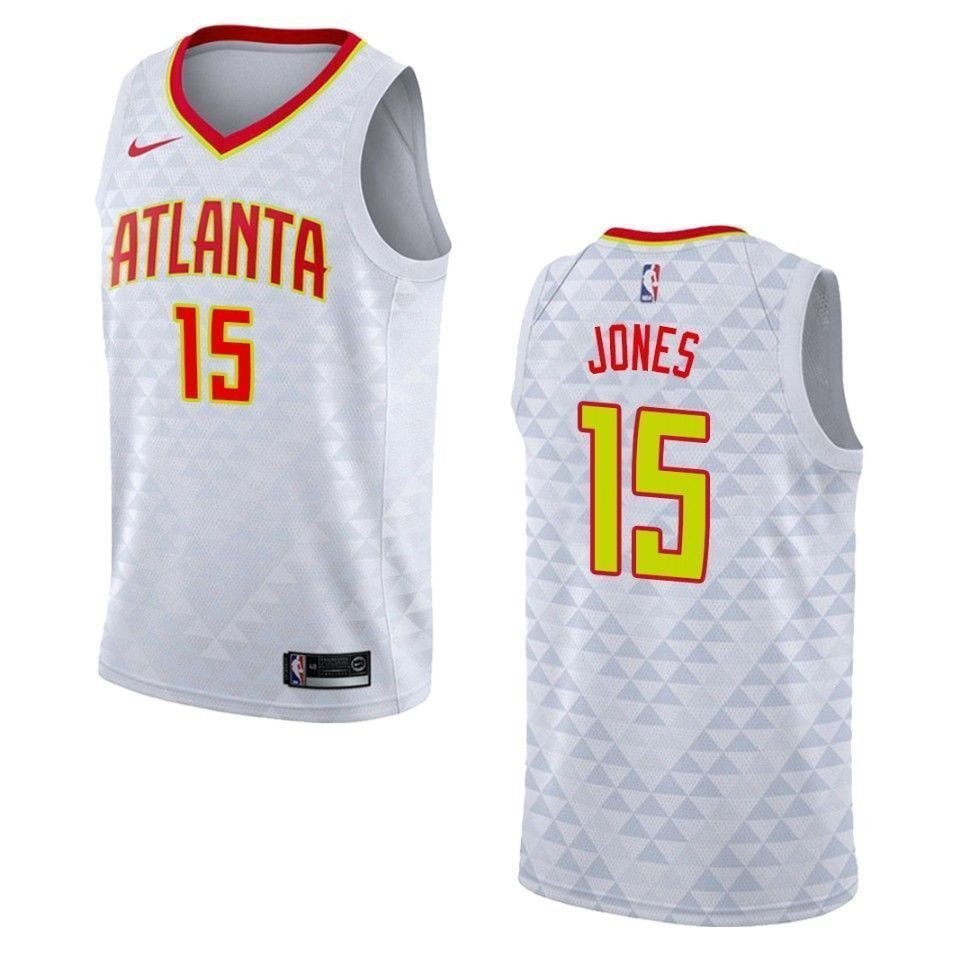 Men's Atlanta Hawks 15 Damian Jones Association Swingman Jersey White