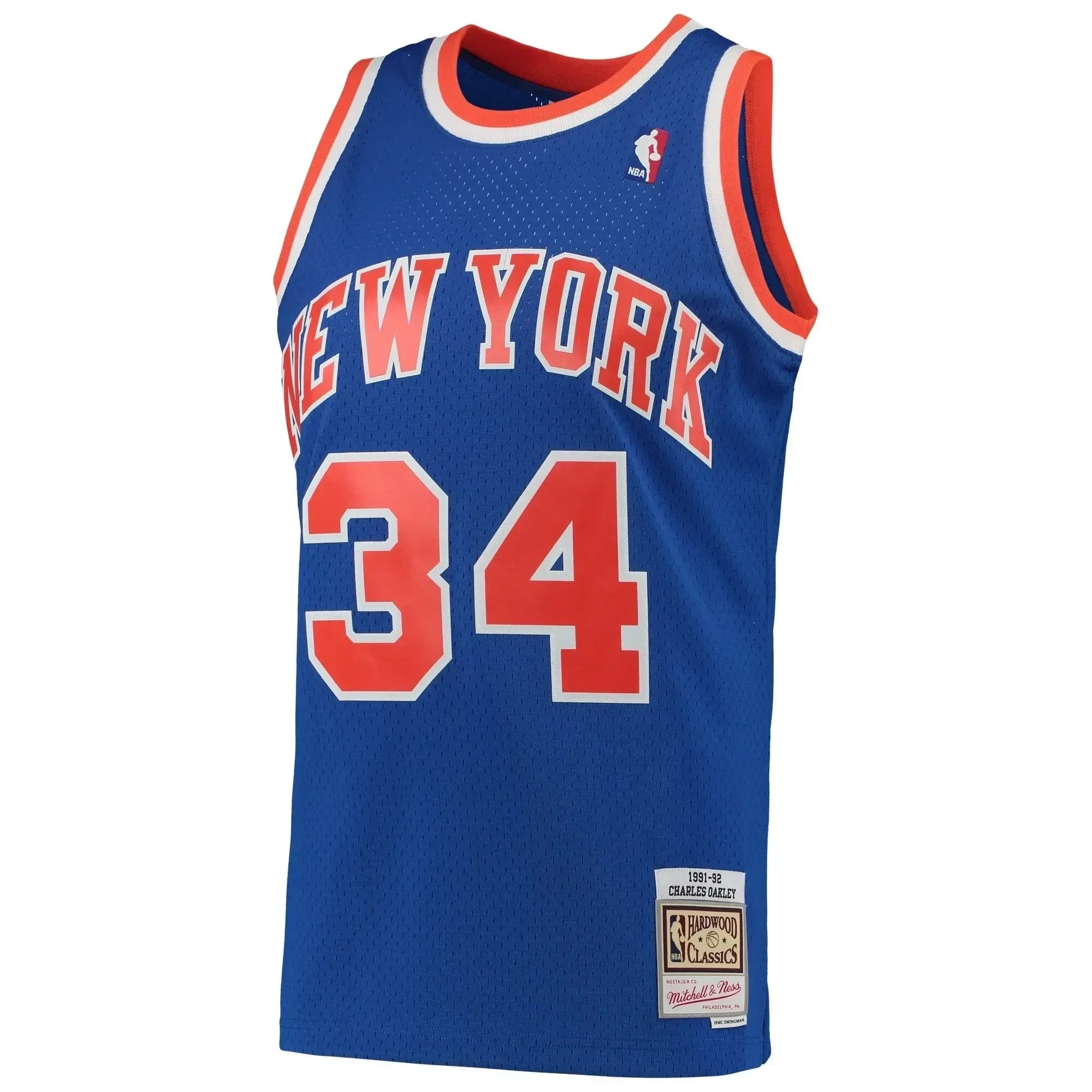 Charles Oakley New York Knicks Mitchell Ness Hardwood Classics 1991-92 Swingman Jersey - Blue