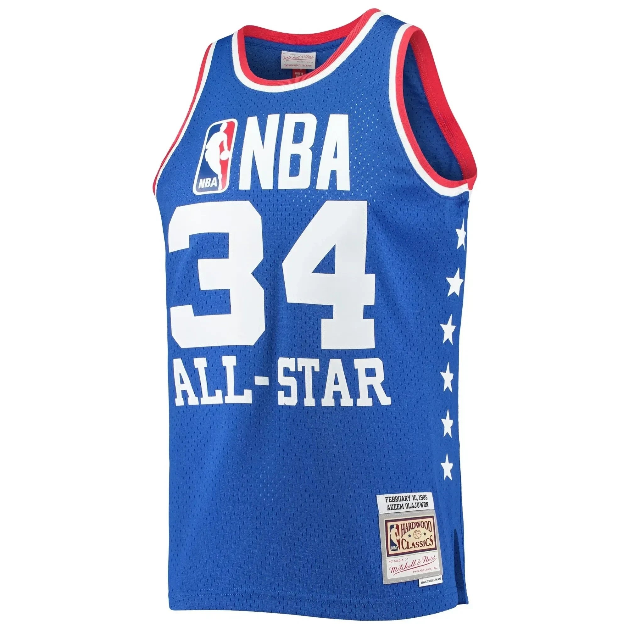 Hakeem Olajuwon Western Conference Mitchell & Ness 1985 All-Star Game Swingman Jersey Royal