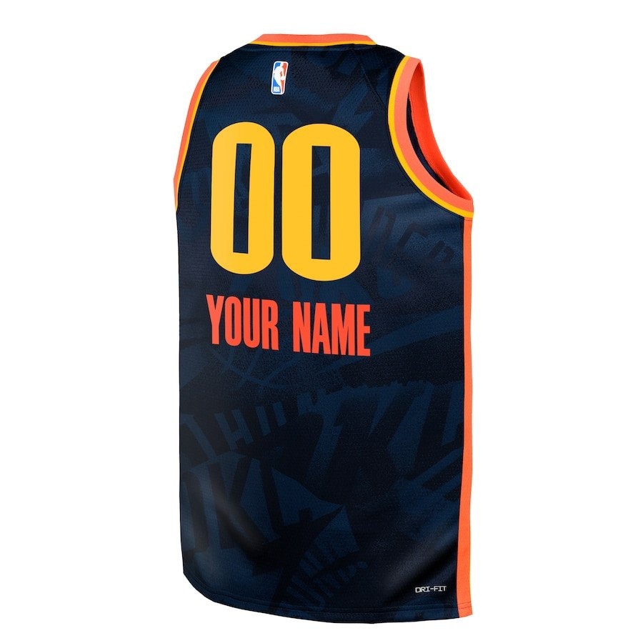 Oklahoma City Thunder 2023/24 City Edition Swingman Custom Youth Jersey - Navy