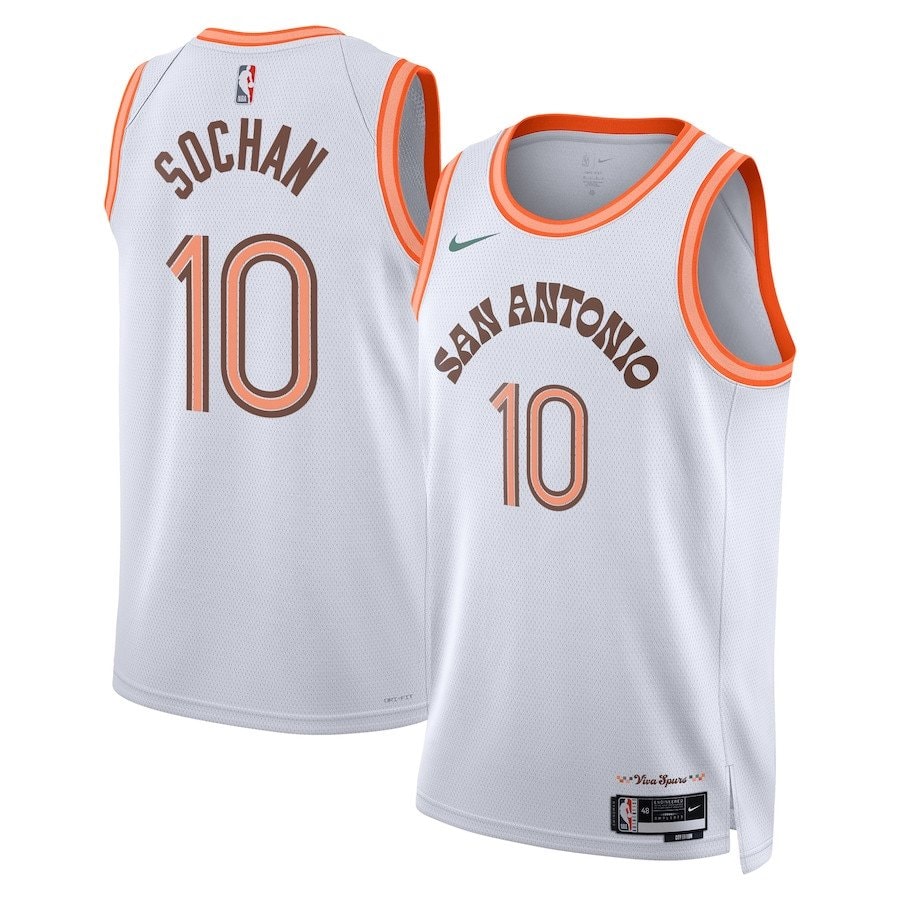 Jeremy Sochan 10 San Antonio Spurs 2023/24 City Edition Swingman Jersey White