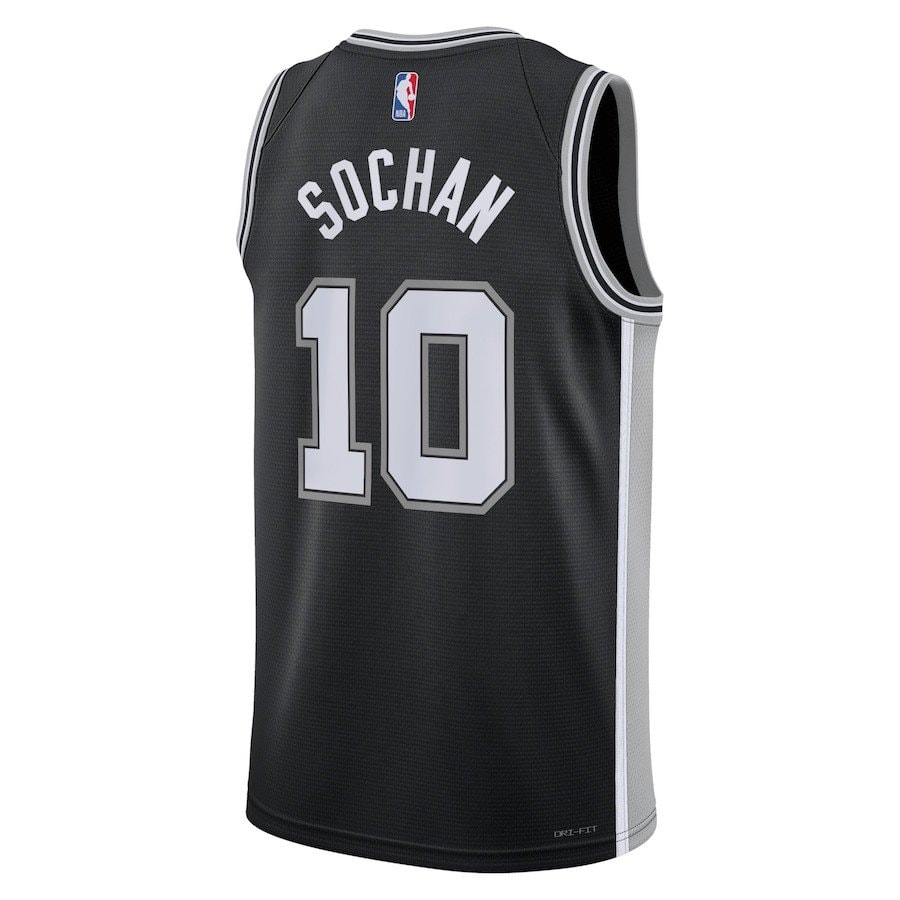 Jeremy Sochan 10 San Antonio Spurs Unisex Swingman Jersey Icon Edition Black