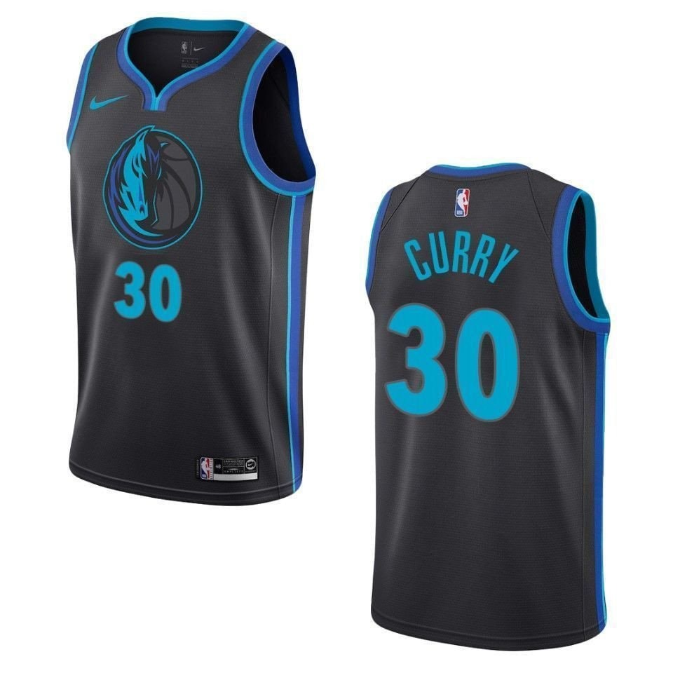Men's Dallas Mavericks Seth Curry City Swingman Jersey Black S-3XL