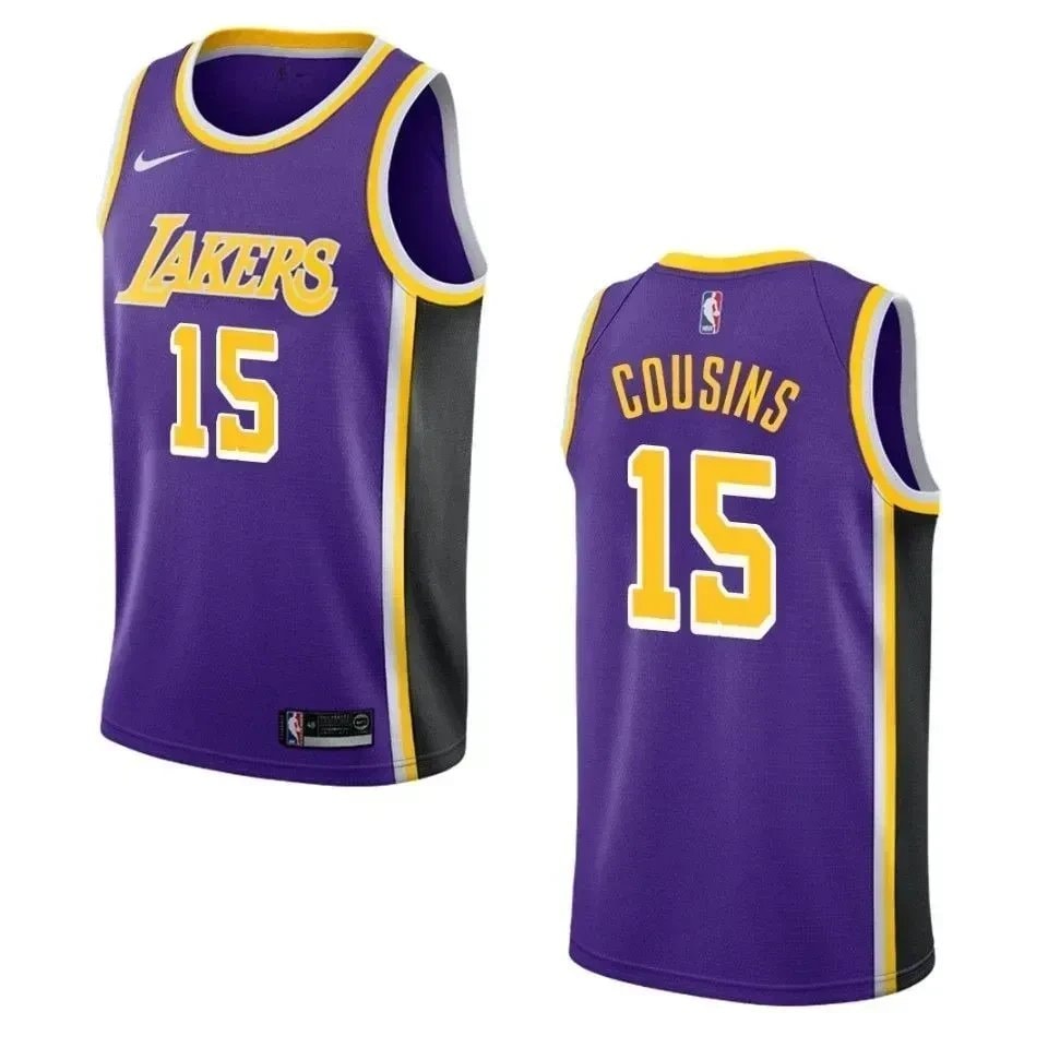 Men's Los Angeles Lakers Demarcus Cousins Statement Swingman Jersey Purple Size S-3XL