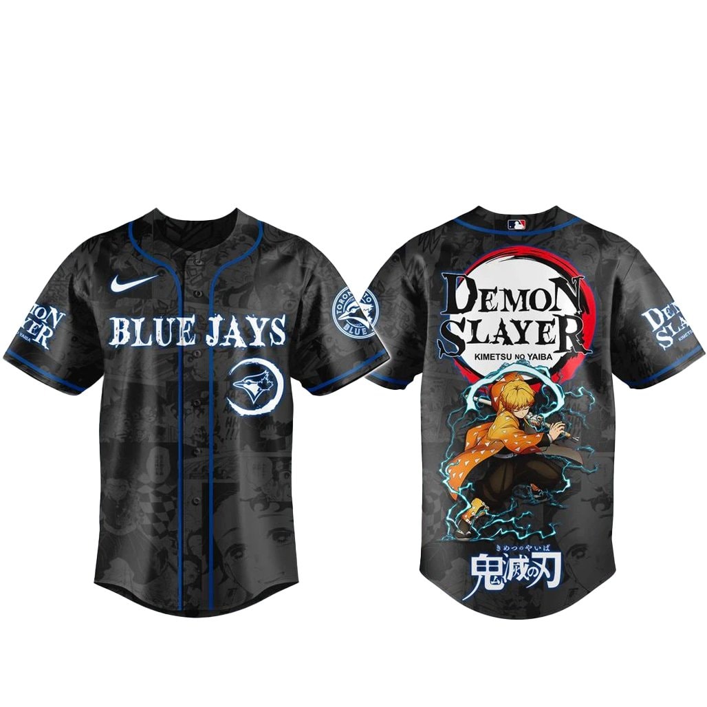 Baseball Team x Zenitsu Agatsuma Demon Slayer Night Baseball Jersey