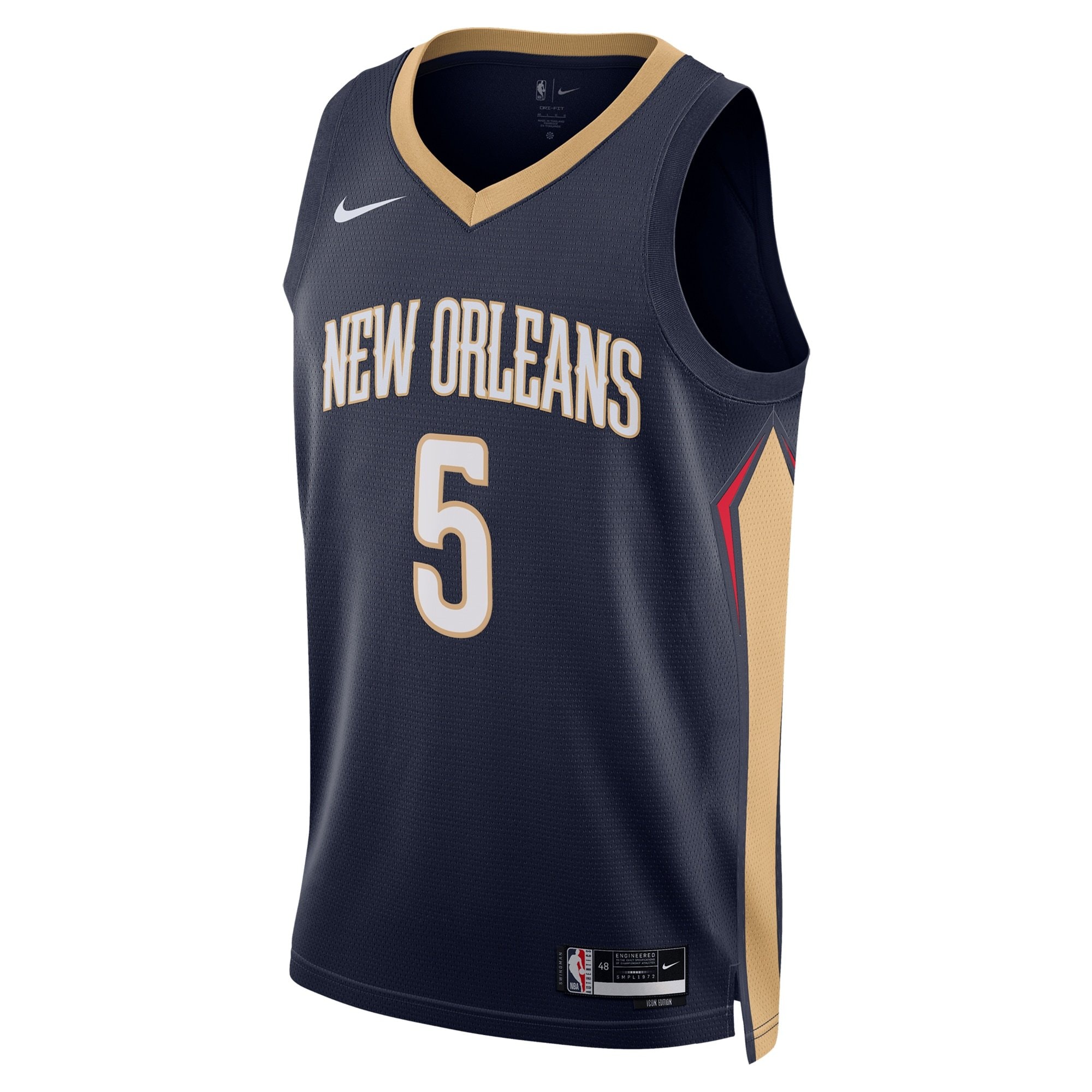 New Orleans Pelicans Icon Edition Swingman Jersey Navy Dejounte Murray Unisex