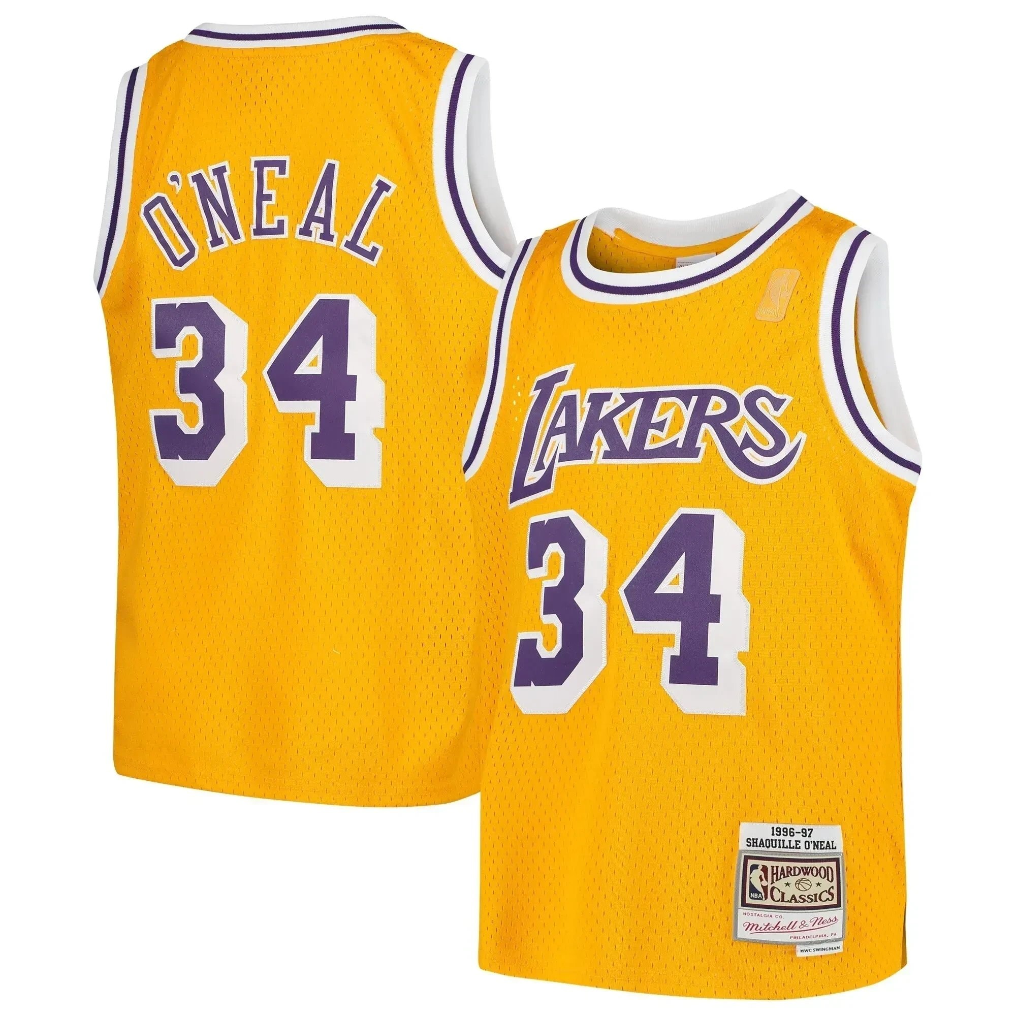 Shaquille O'neal Basketball Team Mitchell Ness Youth Swingman Throwback Jersey - Gold