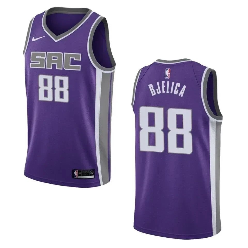 Men's Sacramento Kings 88 Nemanja Bjelica Icon Swingman Jersey Purple