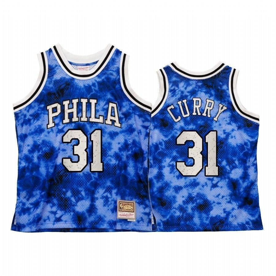 Men's Philadelphia 76ers Seth Curry Galaxy Constellation Jersey Royal Vintage Multicolor