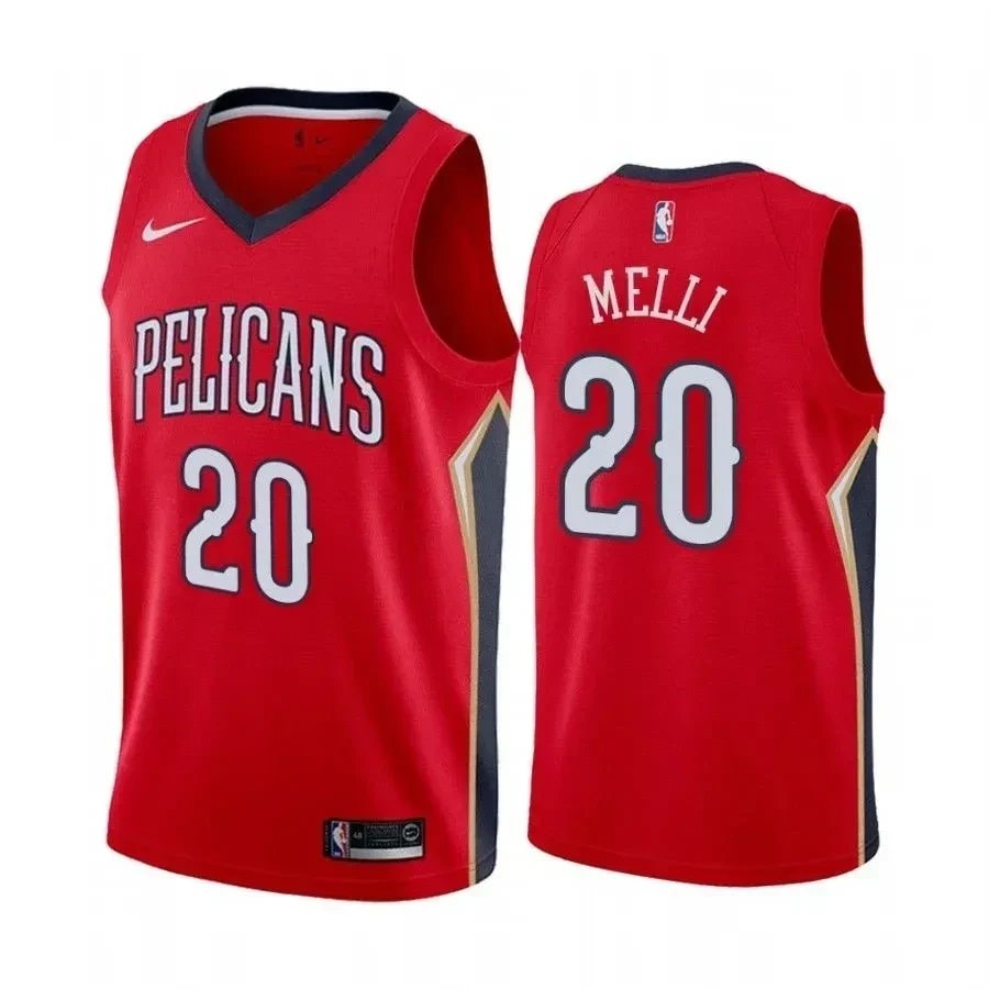 Men's New Orleans Pelicans Nicolo Melli 20 State Jersey Multicolor 100% Polyester