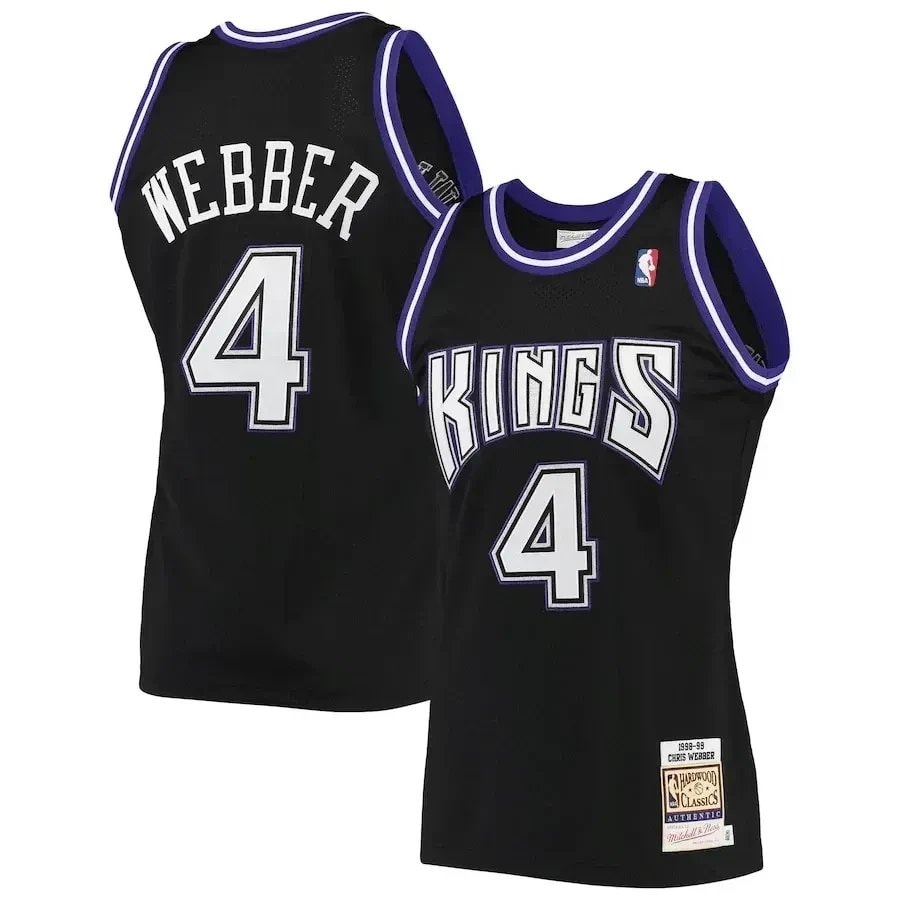 Chris Webber Sacramento Kings Mitchell & Ness Hardwood Classics 1998-99 Jersey Black Multicolor