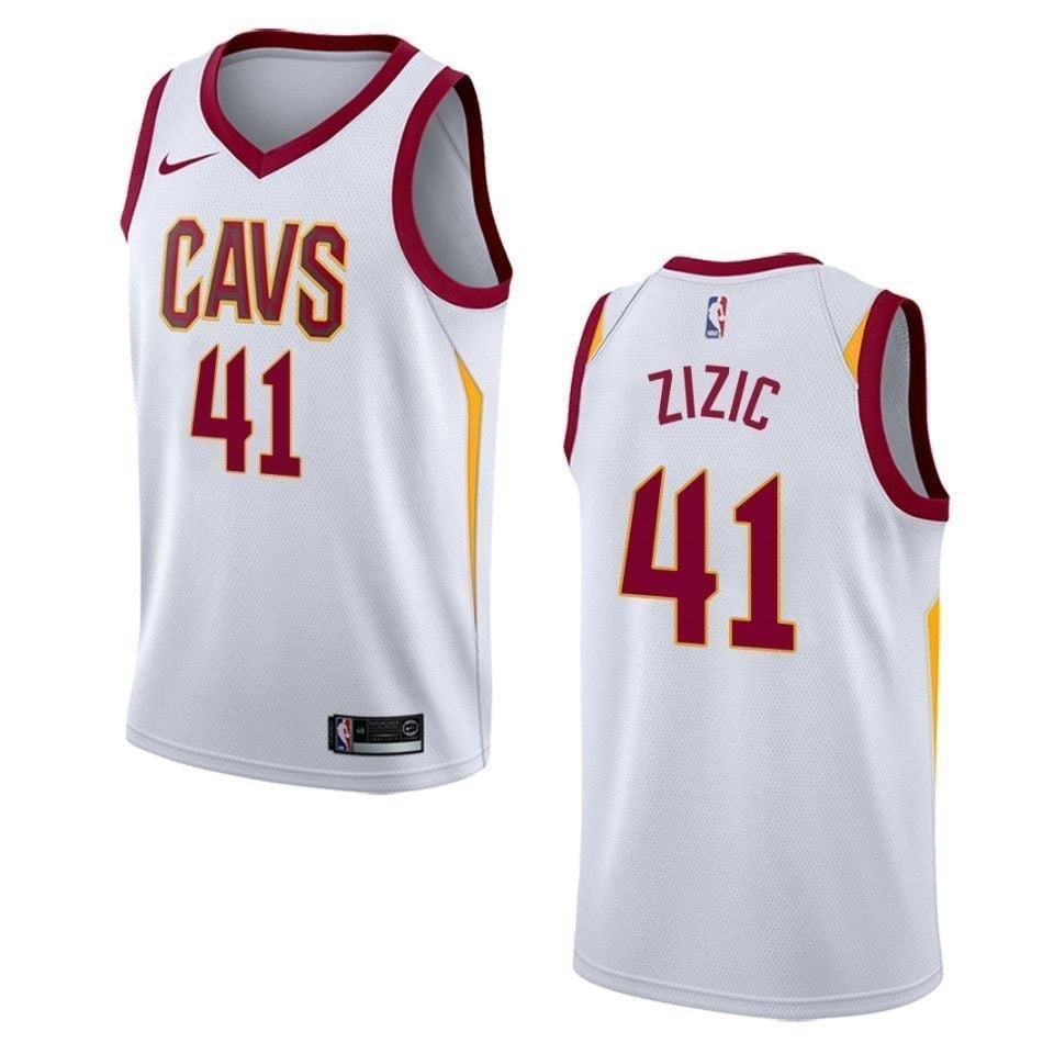 Men's Cleveland Cavaliers 41 Ante Zizic Association Swingman Jersey White