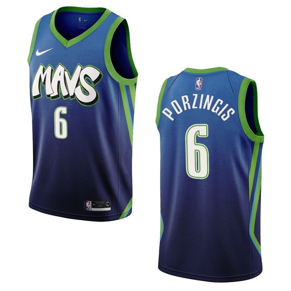 Men's Dallas Mavericks Kristaps Porzingis City Edition Swingman Jersey Blue