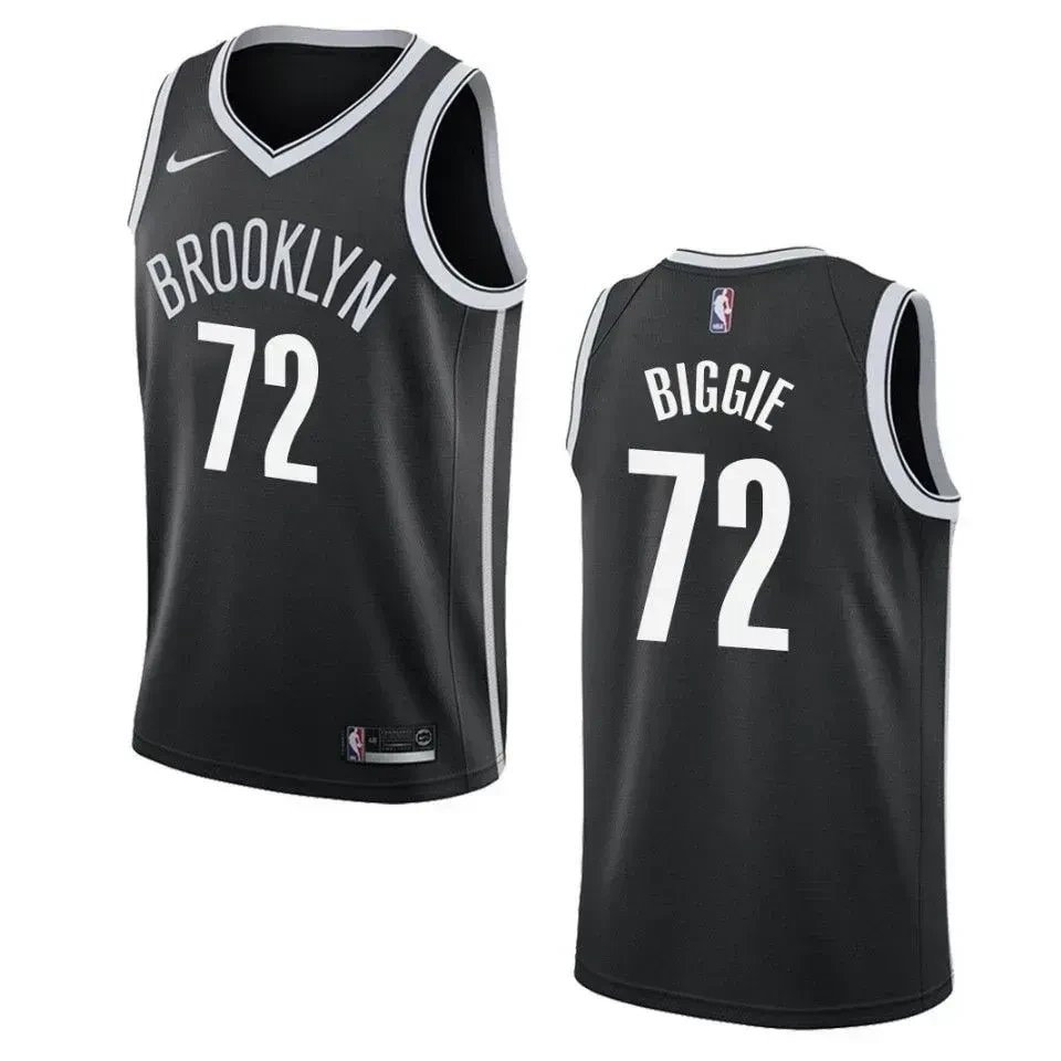 Men's Brooklyn Nets 72 Biggie Smalls Icon Jersey Black Multicolor Sizes S-3XL