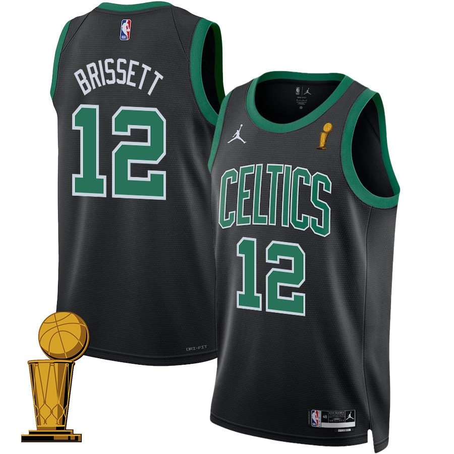 Oshae Brissett Boston Celtics 2024 Finals Champions Swingman Jersey Statement Edition Black