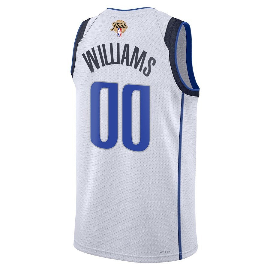Brandon Williams 00 Dallas Mavericks 2024 Finals Patch Swingman Jersey Association Edition White