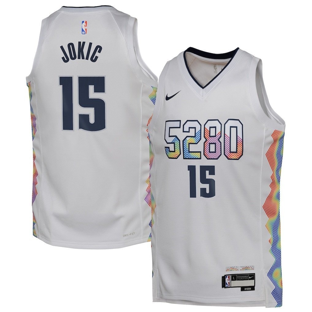 Nikola Jokic 15 Denver Nuggets 2024/25 Youth Swingman City Edition Jersey - White