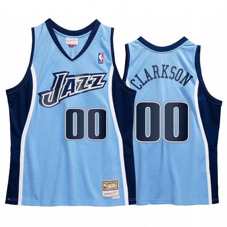 Men's Jordan Clarkson 00 Utah Jazz Blue Hardwood Classics Jersey