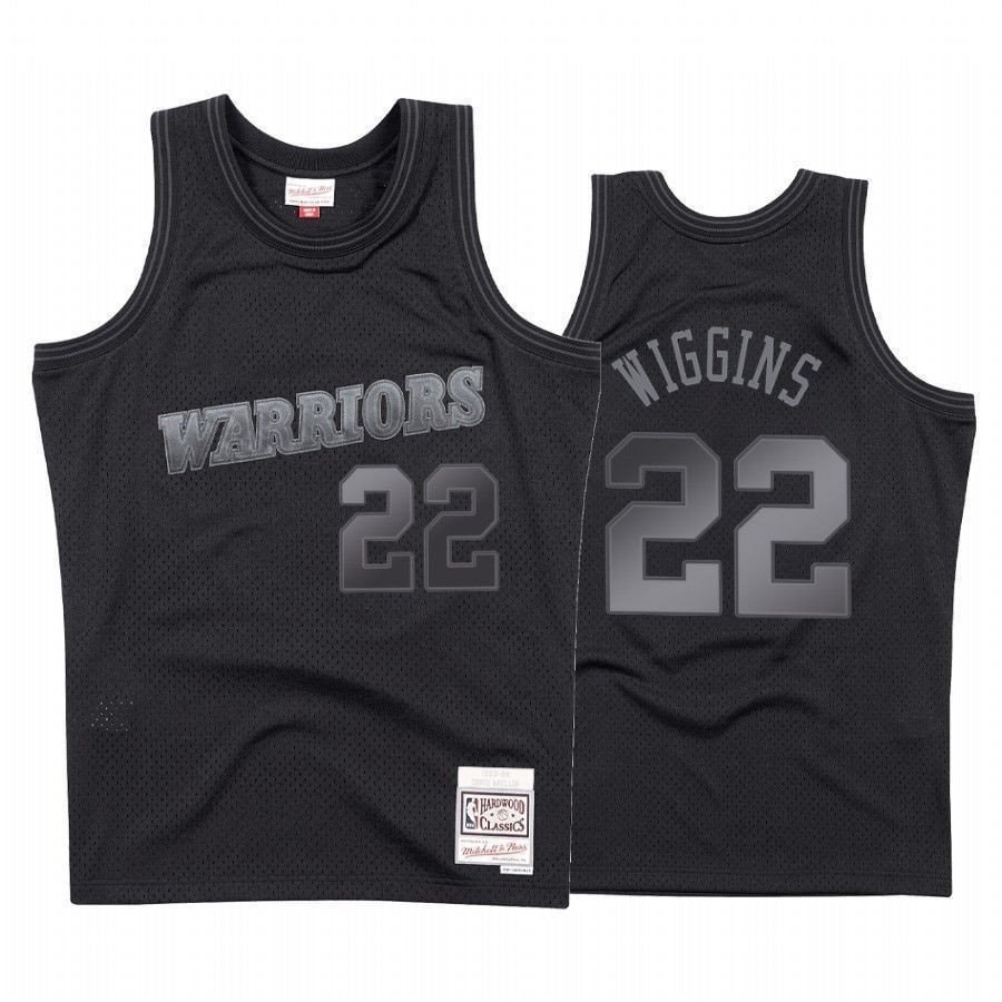 Men's Golden State Warriors Andrew Wiggins 22 Black Tonal Jersey