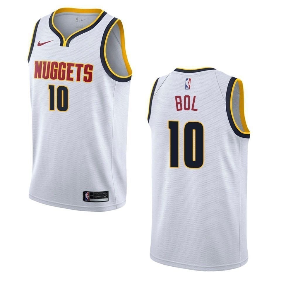Men's Denver Nuggets 10 Bol Bol Association Swingman Jersey White