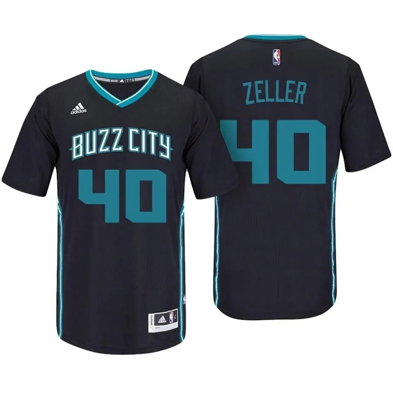 Men's Cody Zeller Charlotte Hornets #40 Black Buzz City Pride Sleeved Swingman Jersey