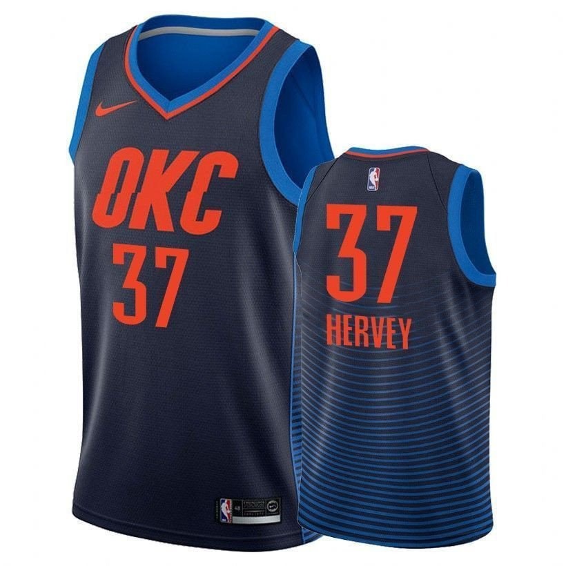 Men's Basketball Team Male Kevin Hervey 37 Statet Navy Jersey