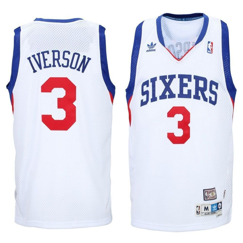 Men's Allen Iverson Basketball Team White Hardwood Classics Swingman Jersey