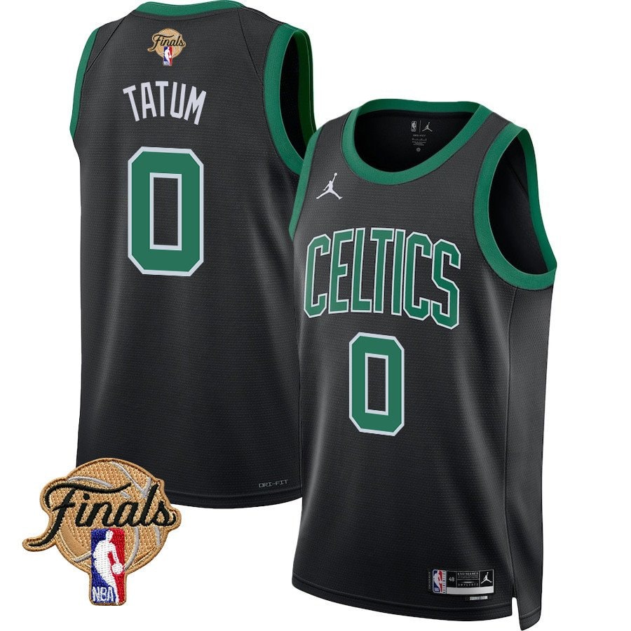 Jayson Tatum 0 Boston Celtics 2024 Finals Patch Swingman Jersey Statement Edition Black