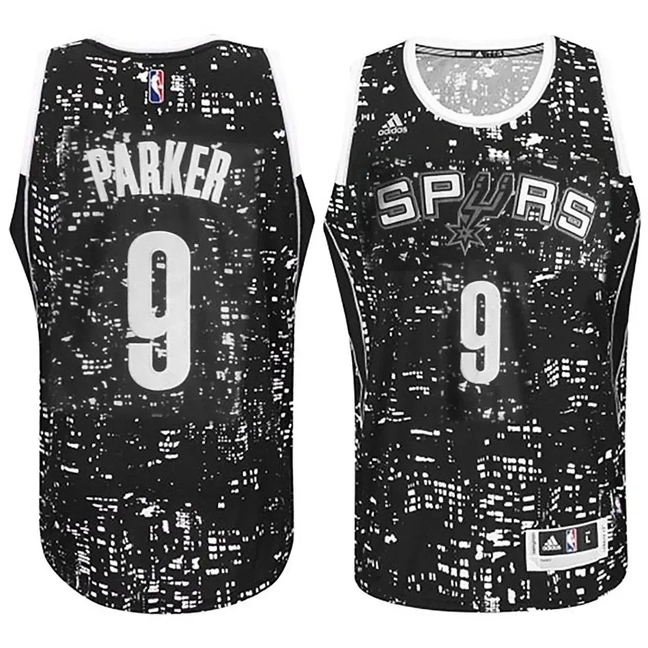San Antonio Spurs Tony Parker #9 City Lights Black Swingman Jersey - Men's