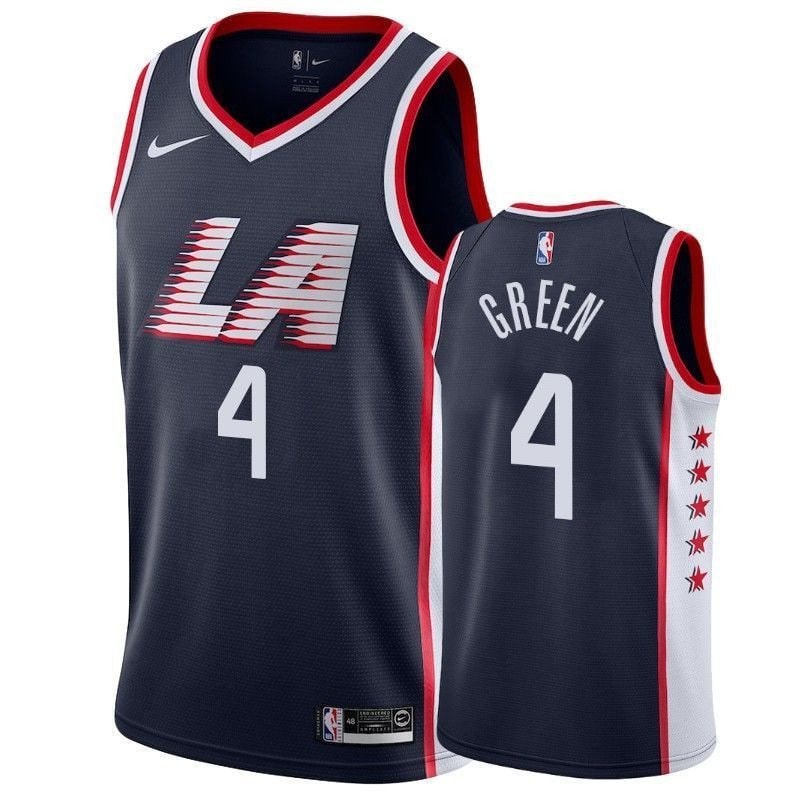 Clippers Jamychal Green #4 2018-19 City Navy Jersey Unisex