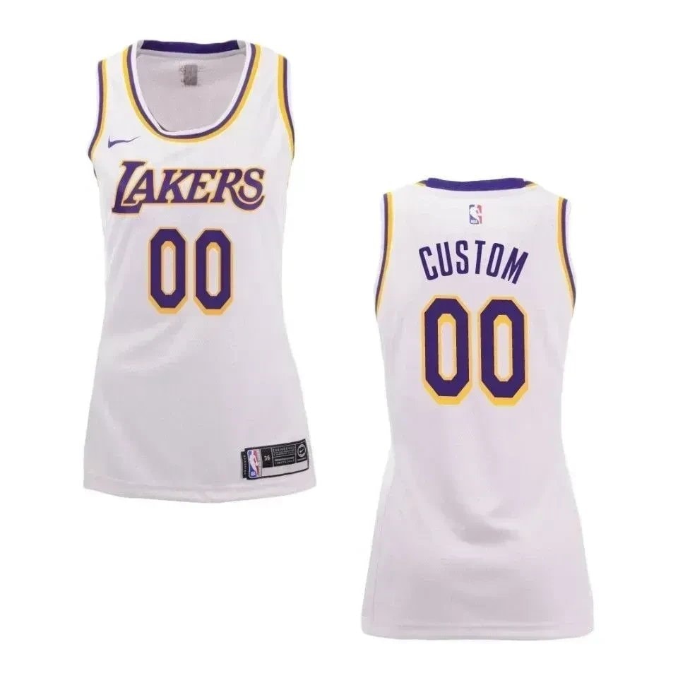 Women's Los Angeles Lakers 00 Custom Association Swingman Jersey White