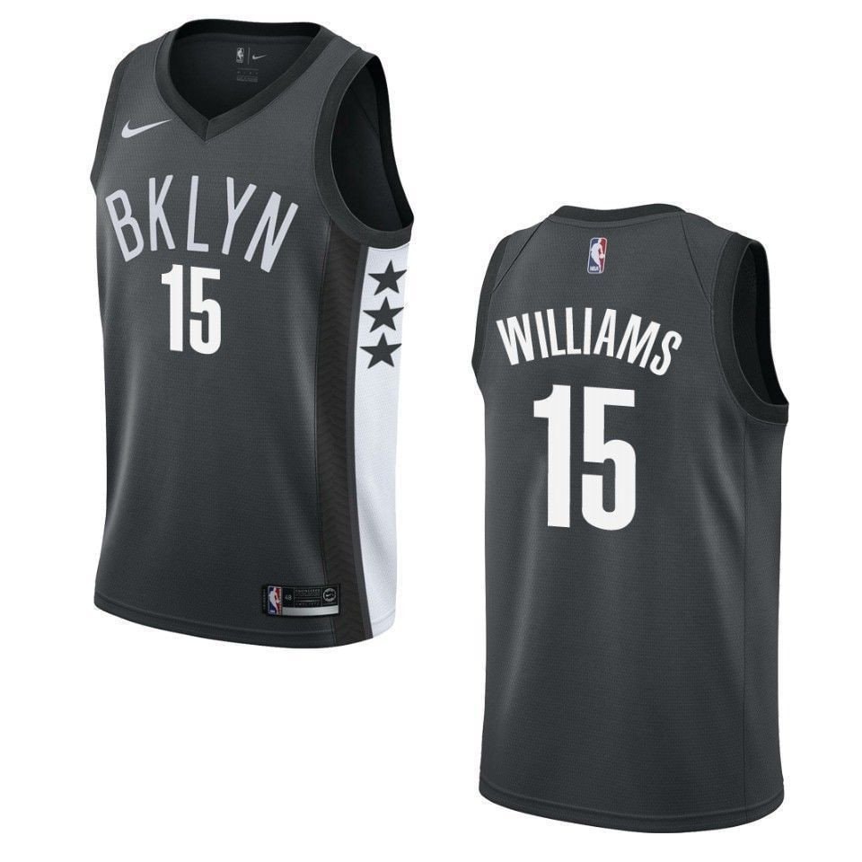 Men's Brooklyn Nets 15 Alan Williams Statement Swingman Jersey Black