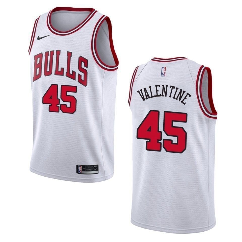 Men's Chicago Bulls Denzel Valentine #45 Association Swingman Jersey - White