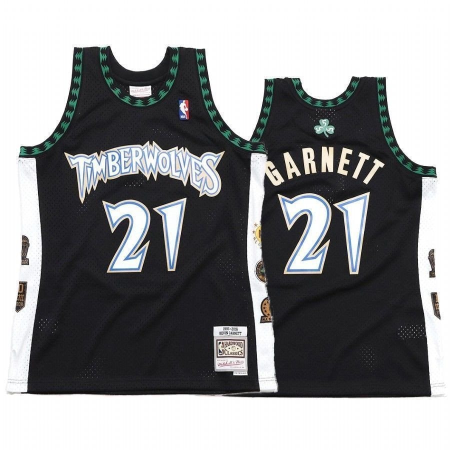 Basketball Team Kevin Garnett 21 Black Hall Of Fame Jersey