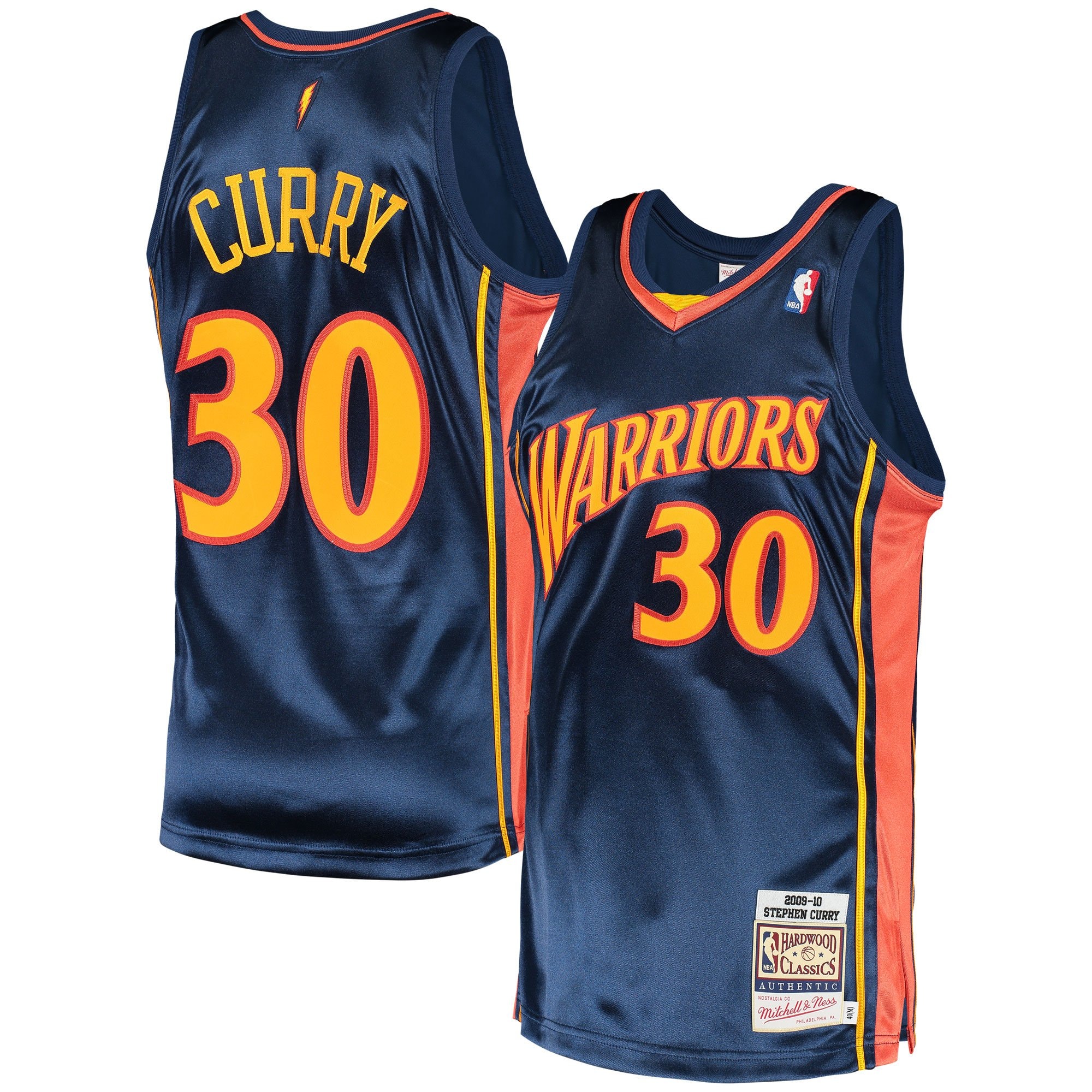 Men's Mitchell & Ness Stephen Curry Navy Golden State Warriors 2009 Hardwood Classics Jersey
