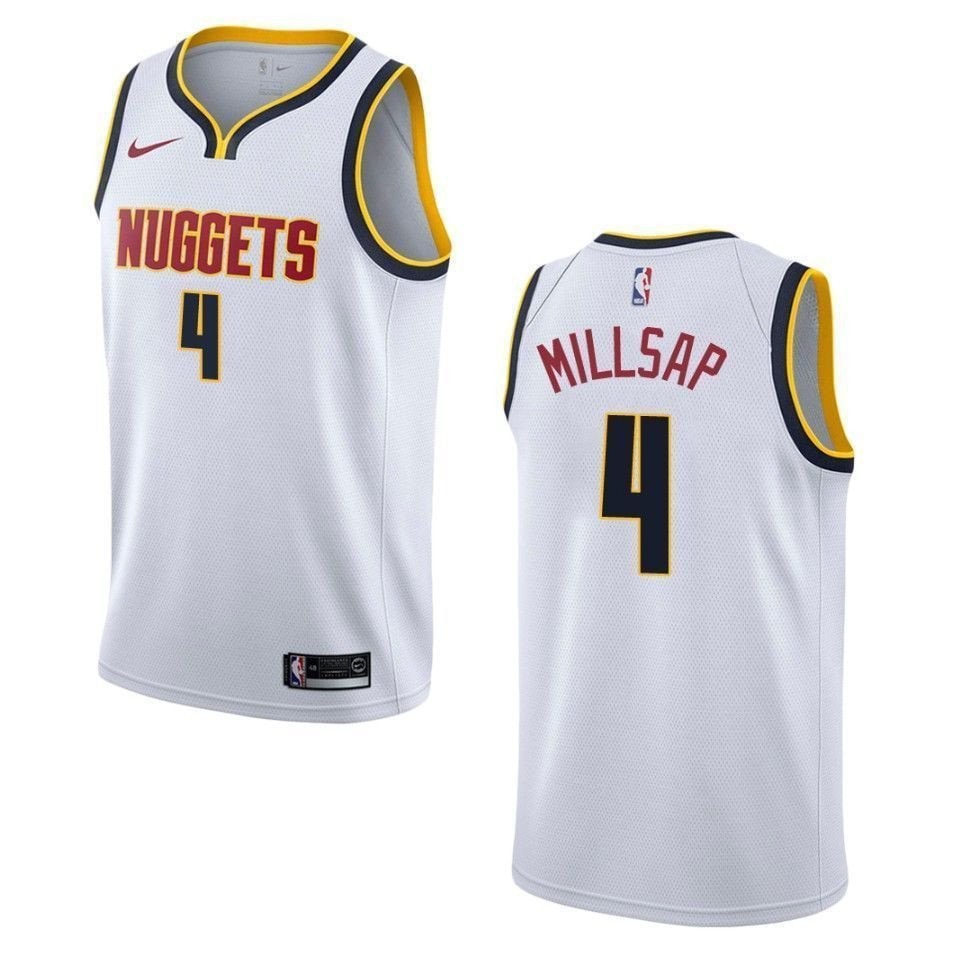 Men's Denver Nuggets Paul Millsap #4 Association Swingman Jersey White